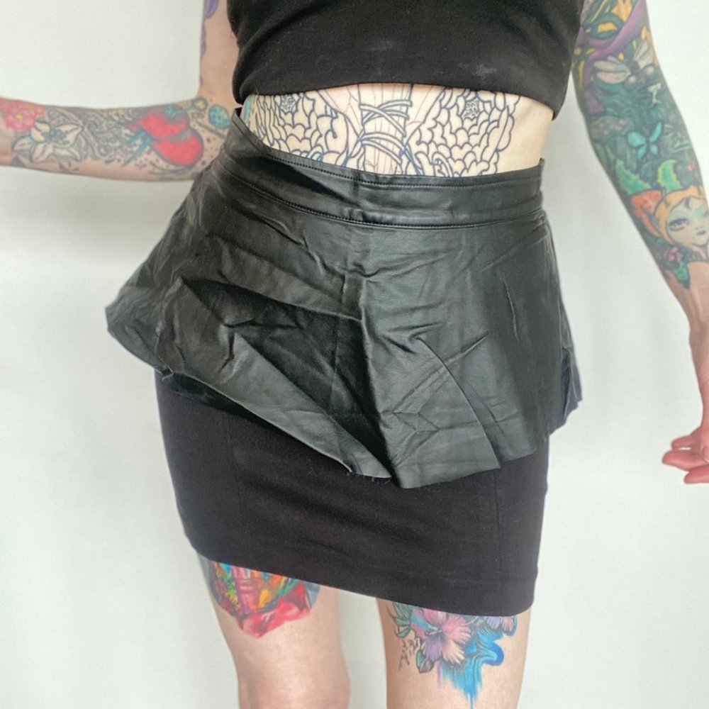 leather peplum skirt